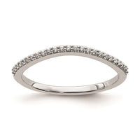 Load image into Gallery viewer, 14k White Gold 1/8 carat Diamond Contoured Complete Wedding Band

