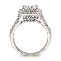 Load image into Gallery viewer, 14k White Gold Square Halo Cluster 1.3 carat Diamond Complete Engagement Ring
