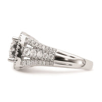 Load image into Gallery viewer, 14k White Gold Square Halo Cluster 1.3 carat Diamond Complete Engagement Ring
