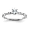 14k White Gold Semi-mount Diamond Round Center Engagement Ring