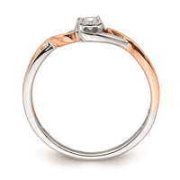 Load image into Gallery viewer, First Promise 14k White and Rose Gold Criss-Cross 1/20 carat Round Diamond Complete Promise/Engagement Ring
