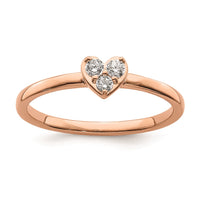 Load image into Gallery viewer, First Promise 14k Rose Gold Heart 1/8 carat Round Diamond Complete Promise/Engagement Ring
