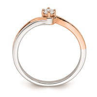 Load image into Gallery viewer, First Promise 14k White Gold and Rose Plating Bypass 1/8 carat Diamond Complete Promise/Engagement Ring
