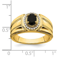 Load image into Gallery viewer, 14k Onyx and Diamond Mens Ring
