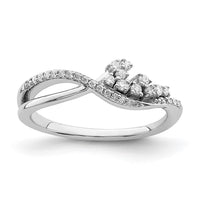 Load image into Gallery viewer, 14k White Gold Polished Fancy Florina Wave Diamond Ring
