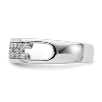 Load image into Gallery viewer, 14k White Gold Polished Fancy Diamond Band
