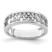 Load image into Gallery viewer, 14k White Gold Polished Fancy Diamond Band
