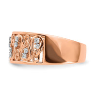 Load image into Gallery viewer, 14k Rose Gold Polished Diamond Fancy Filigree Band
