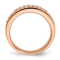 Load image into Gallery viewer, 14K Rose Gold 2-Row Pave 1/2 carat Diamond Complete Wedding Band
