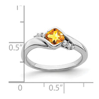 Load image into Gallery viewer, 14k White Gold Citrine and Diamond Ring
