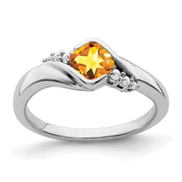 Load image into Gallery viewer, 14k White Gold Citrine and Diamond Ring
