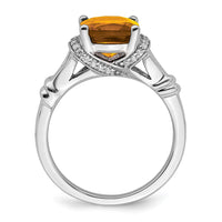 Load image into Gallery viewer, 14k White Gold Citrine and Diamond Ring
