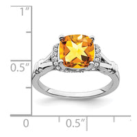 Load image into Gallery viewer, 14k White Gold Citrine and Diamond Ring
