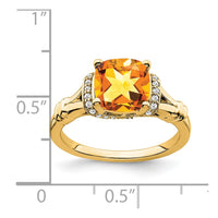 Load image into Gallery viewer, 14k Citrine and Diamond Ring
