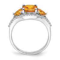 Load image into Gallery viewer, 14k White Gold Citrine and Diamond Ring
