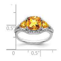 Load image into Gallery viewer, 14k White Gold Citrine and Diamond Ring
