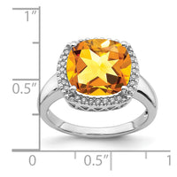 Load image into Gallery viewer, 14k White Gold Citrine and Diamond Ring
