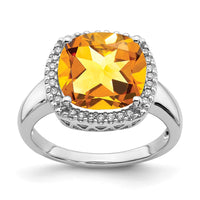Load image into Gallery viewer, 14k White Gold Citrine and Diamond Ring
