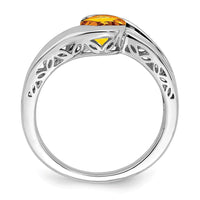 Load image into Gallery viewer, 14k White Gold Citrine Bypass Ring
