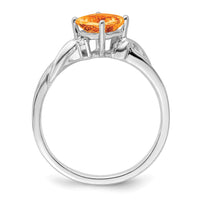Load image into Gallery viewer, 14k White Gold Cushion Citrine and Diamond Ring
