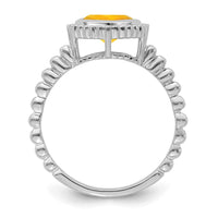 Load image into Gallery viewer, 14k White Gold Cushion Citrine Ring
