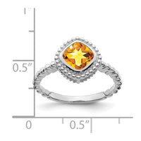 Load image into Gallery viewer, 14k White Gold Cushion Citrine Ring
