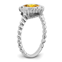 Load image into Gallery viewer, 14k White Gold Oval Citrine Ring
