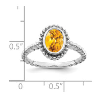 Load image into Gallery viewer, 14k White Gold Oval Citrine Ring
