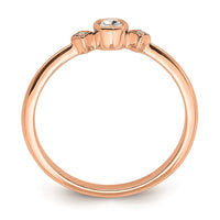Load image into Gallery viewer, 14k Rose Gold Petite 3-Stone 1/15 carat Cushion-cut Diamond Complete Promise/Engagement Ring
