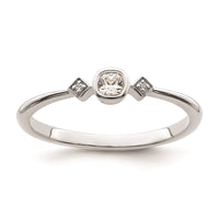 Load image into Gallery viewer, 14k White Gold Petite 3-Stone 1/15 carat Cushion-cut Diamond Complete Promise/Engagement Ring
