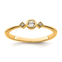 Load image into Gallery viewer, 14k Petite 3-Stone 1/15 carat Cushion-cut Diamond Complete Promise/Engagement Ring
