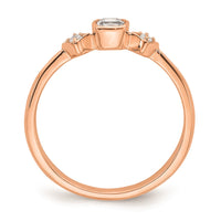 Load image into Gallery viewer, 14k Rose Gold Petite 3-Stone 1/4 carat Cushion-cut Diamond Complete Promise/Engagement Ring
