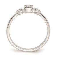 Load image into Gallery viewer, 14k White Gold Petite 3-Stone 1/4 carat Cushion-cut Diamond Complete Promise/Engagement Ring
