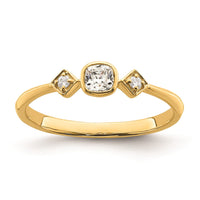 Load image into Gallery viewer, 14k Petite 3-Stone 1/4 carat Cushion-cut Diamond Complete Promise/Engagement Ring
