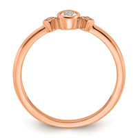 Load image into Gallery viewer, 14k Rose Gold Petite 3-Stone 1/15 carat Pear Diamond Complete Promise/Engagement Ring
