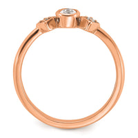 Load image into Gallery viewer, 14k Rose Gold Petite 3-Stone 1/4 carat Pear Diamond Complete Promise/Engagement Ring
