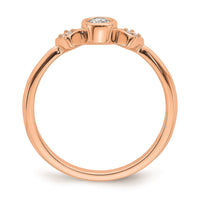 Load image into Gallery viewer, 14k Rose Gold Petite 3-Stone 1/4 carat Oval Diamond Complete Promise/Engagement Ring

