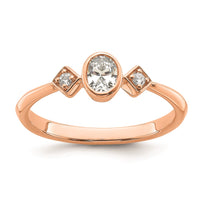 Load image into Gallery viewer, 14k Rose Gold Petite 3-Stone 1/4 carat Oval Diamond Complete Promise/Engagement Ring
