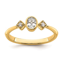 Load image into Gallery viewer, 14k Petite 3-Stone 1/4 carat Oval Diamond Complete Promise/Engagement Ring
