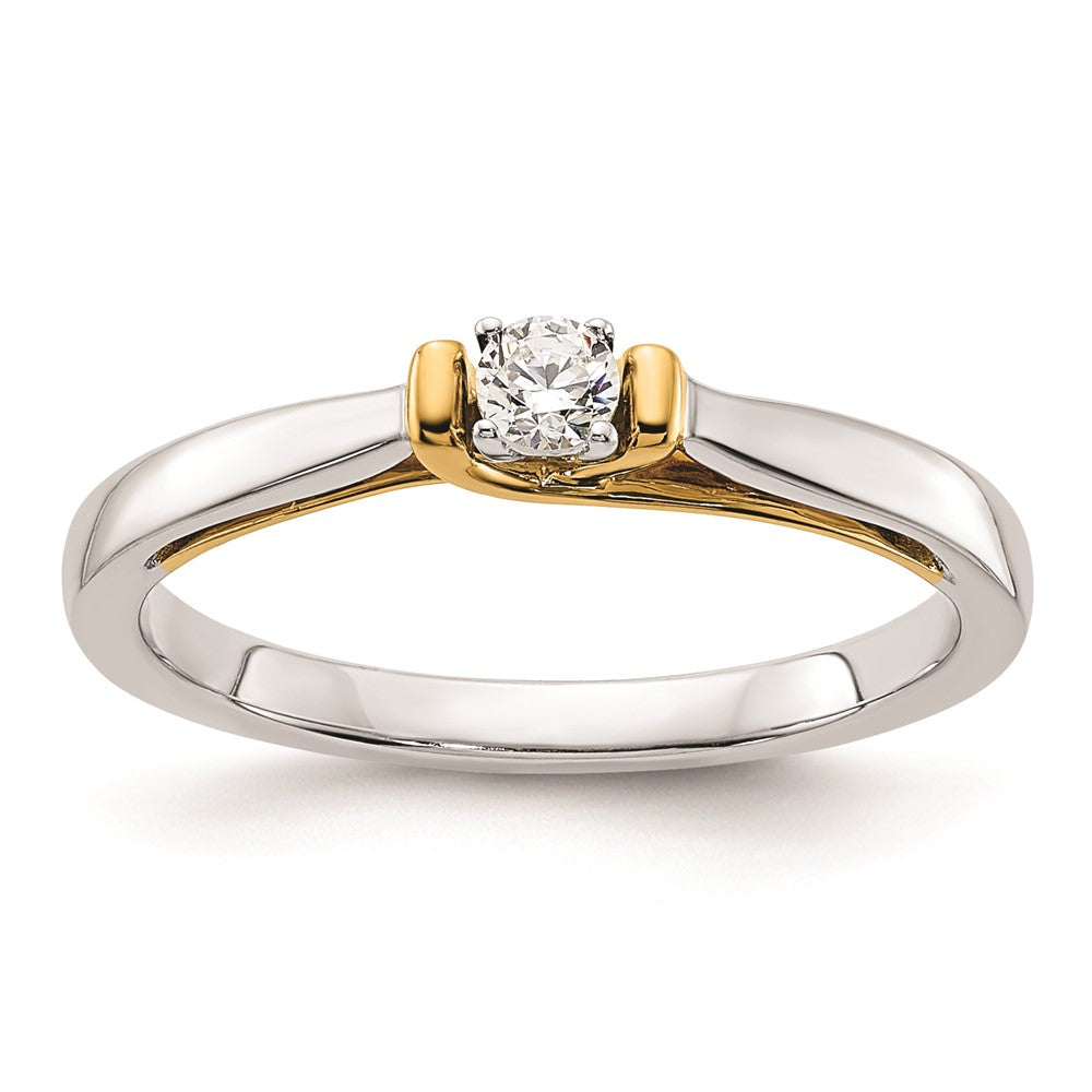 First Promise 14k Two-tone 1/10 carat Round Diamond Complete Promise/Engagement Ring