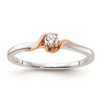 Load image into Gallery viewer, First Promise 14k White and Rose Gold 1/10 carat Round Diamond Complete Promise/Engagement Ring
