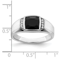 Load image into Gallery viewer, 14k White Gold Onyx and Diamond Mens Ring
