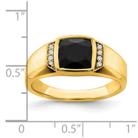 Load image into Gallery viewer, 14k Onyx and Diamond Mens Ring
