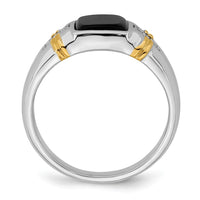 Load image into Gallery viewer, 14k Two-tone Onyx and Diamond Mens Ring
