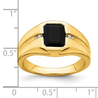 Load image into Gallery viewer, 14k Onyx and Diamond Mens Ring
