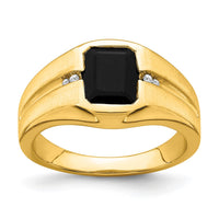Load image into Gallery viewer, 14k Onyx and Diamond Mens Ring
