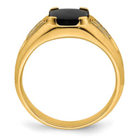 Load image into Gallery viewer, 14k Onyx and Diamond Mens Ring
