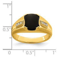 Load image into Gallery viewer, 14k Onyx and Diamond Mens Ring
