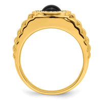 Load image into Gallery viewer, 14k Onyx and Diamond Mens Ring
