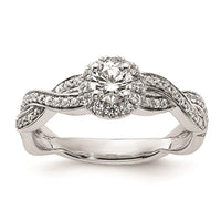Load image into Gallery viewer, 14k White Gold Halo Plus 3/8 carat Diamond Complete Engagement Ring
